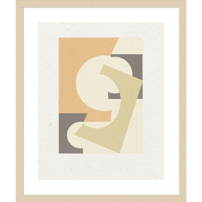 Svelte Natural Wood Framed Abstract Geometric Wall Art, 21 x 25 Inches