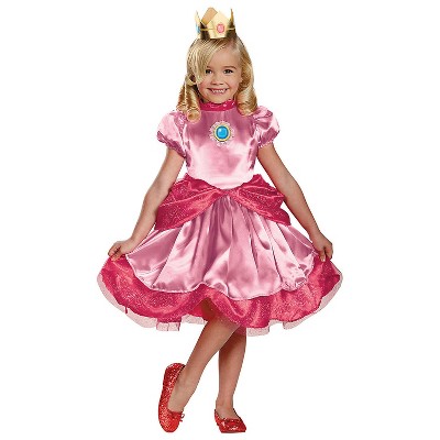 Toddler Girls' Deluxe Princess Peach Dress Costume : Target