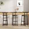ChicFurnit Dining Chairs 3 PCS High Bar Stools Back Armless Dining Chairs for Kitchen Island, Black, 13.78"*15.55"*34.25" - 2 of 4
