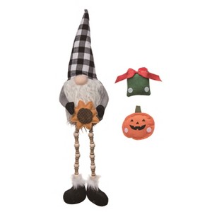 Transpac Polyester 24.75 in. Multicolor Harvest Plush Gnome Sitter with Interchangeable Icons Set of 3 - 1 of 4