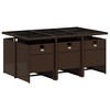 vidaXL Patio Dining Set with Cushions Table and Chair Furniture Poly Rattan - Brown Glass 6 Piece - 3 of 4