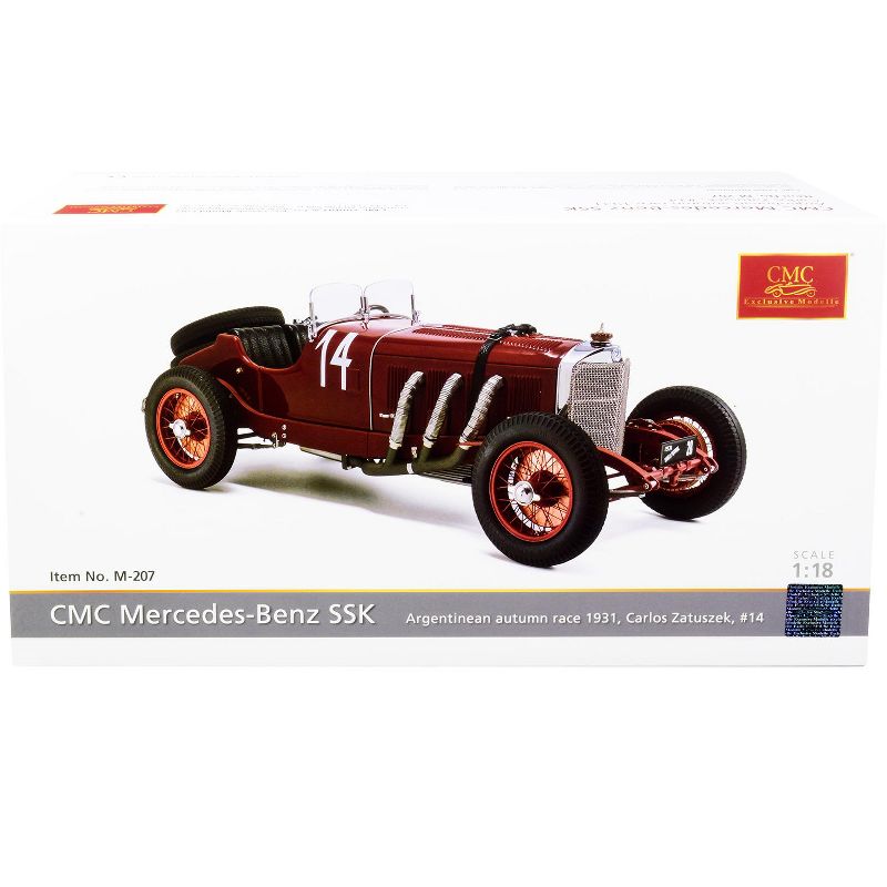 Mercedes Benz SSK #14 Carlos Zatuszek Argentinean Autumn Race (1931) 1/18 Diecast Model Car by CMC, 5 of 6