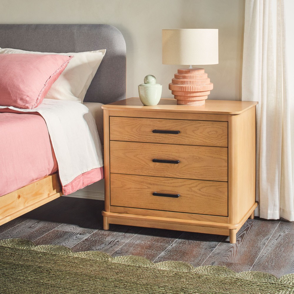Saracina Home Contemporary 3 Drawer Solid Wood Chest Black