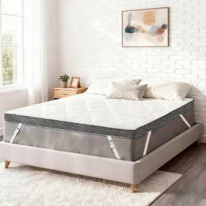 Dyonery 3-Inch Memory Foam Mattress Topper Twin Size, CertiPUR-US Certified, Removable Washable Cover, Pressure Relief - 1 of 4