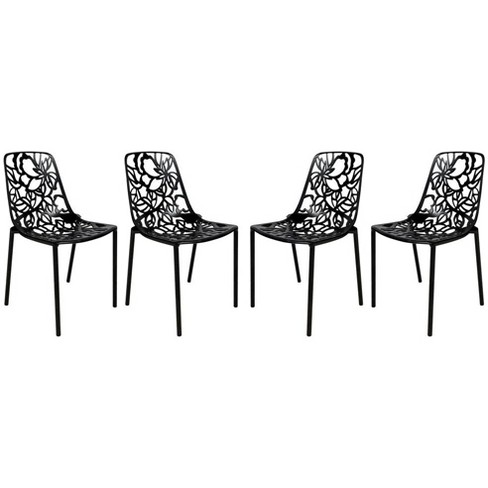 LeisureMod Devon Modern Aluminum Outdoor Stackable Dining Chair Set of 4 - image 1 of 4