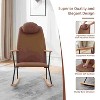 XIYUYEU Teddy Fabric Glider Rocking Chair with High Backrest and Adjustable Headrest Pillow,Upholstered Nursery Rocking Chair for Bedroom - 4 of 4