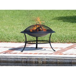 Elegant 18 Wood Burning Fire Pit With Stand Round Sunnydaze