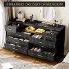 8 Drawer Wooden Dresser for Bedroom with Gold Handles, Wide Modern TV Stand for 55 Inch, Wood Storage Chest for Living Room and Bedroom - 3 of 4