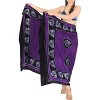 LA LEELA Women's Wrap Swimwear Cover up Sarong Wraps Holiday Beachwear Swimsuit Vacation Wear Bathing Suit Skirts One Size Purple, Abstract - 3 of 4