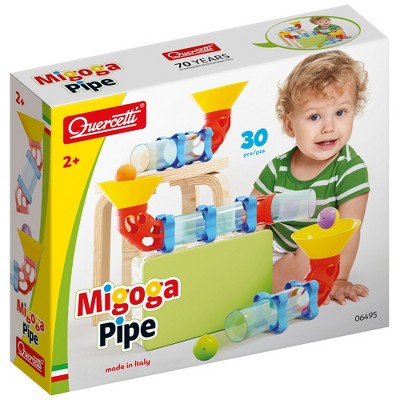 Quercetti: Migoga Pipe - 30pc Marble Run Toy, Colorful Tracks & Tube Building