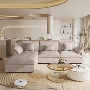120"Cloud Couch Sectional for Living Room,Convertible L Shape Couch with Ottoman, Down Filled Modular Sectional Sofa Couch - 1 of 4