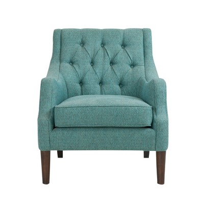 Teal Handcrafted Solid Wood Accent Chair