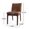 Faux Leather Upholstered Parsons Dining Chairs Set of 2,Retro Wooden High Back Padded Dining Chair,Armless Kitchen Dining Room Chair-Coolbibila - 4 of 4