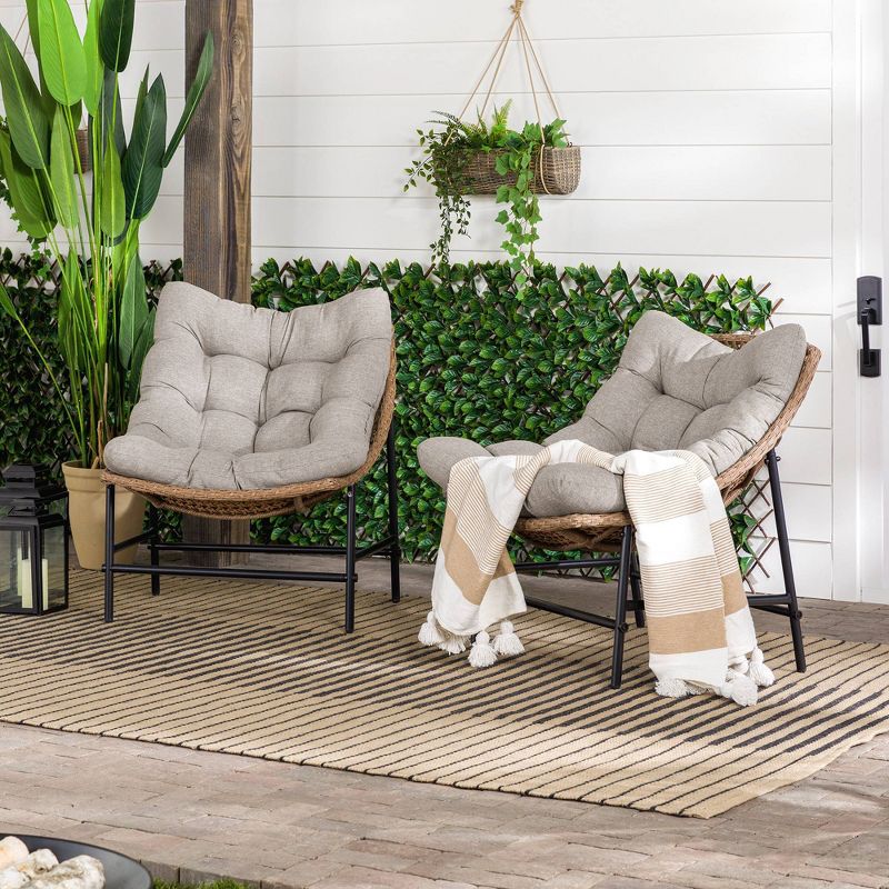 2pk Papasan Scoop Outdoor Patio Chair - Natural - Saracina Home, 3 of 17