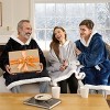 Joyfy Adults Wearable Blanket Hoodie for Women Men Giant Pocket Sleeves FlaWarm Oversized Fleece Winter Sweatshirt Blanket Birthday Gift GRAY - 4 of 4