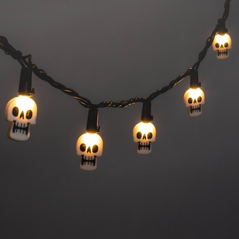 Kiskick Waterproof Halloween Skeleton String Lights, 10/20/30/40 LED  Battery Operated USB Rechargeable Fairy Lamp for Indoor and Outdoor  Festival Party Decorations 