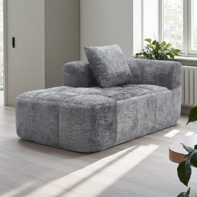37.5" Chenille Minimalist Loveseat Sofa with Sleeper & Deep Seat