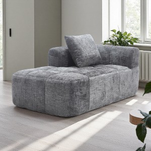 37.5" Chenille Minimalist Loveseat Sofa with Sleeper & Deep Seat - 1 of 4