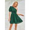I AM A FASHION JUNKY One Shoulder Polka Dot Puff Sleeve Ruffle Dress - 2 of 4