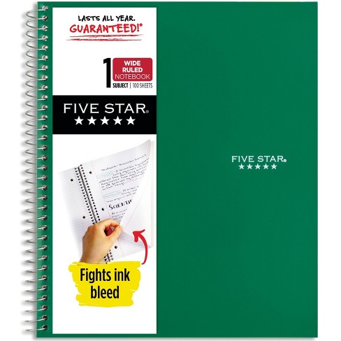 Five Star 1 Subject 100pg Wide Ruled Spiral Notebook (Colors May Vary) - image 1 of 4