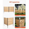 Outdoor Wooden Privacy Fence with 2 Panels, Metal Stakes, Flexible Layout, and Easy Installation for AC Units, Trash Bins, and Garden Use - 4 of 4