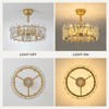 Ludomide 20" Modern Crystal Caged Ceiling Fan with Lights, Gold Luxury Crystal Ceiling Fan, Round Bladeless Chandelier Fan Light with Remote - 4 of 4