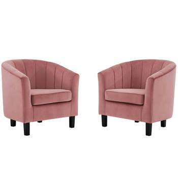 Set of 2 Prospect Channel Tufted Performance Velvet Armchairs - Modway