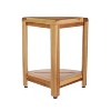 12" SnazzyCorner ED980 Wide Teak Shower Bench with Shelf - EcoDecors - 2 of 4