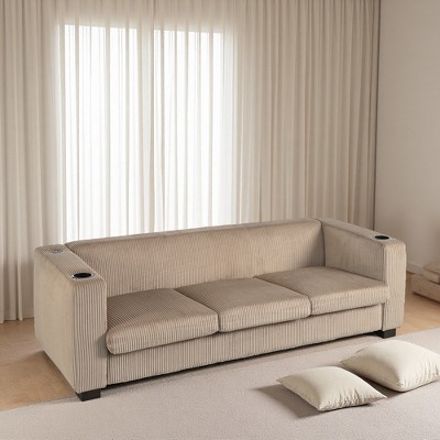 80" Modern 3-Seater Fabric Sofa with Plush & Stain-Resistant Upholstery