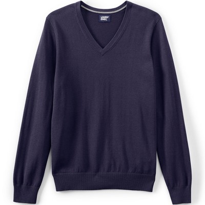 Lands' End Men's Cotton Modal V-neck Sweater