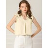 INSPIRE CHIC Women's Ruffled Sleeveless Work Business Vintage Blouses - 2 of 4