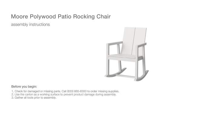 Moore POLYWOOD Rocking Outdoor Patio Chair, Rocking Chair - Threshold™, 2 of 13, play video