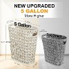 Aoibox Wicker Trash Can, Waterproof Waste Basket for Bathroom, Narrow Small Waste Basket for Bedroom, Office, Cream White 5 Gallon - 2 of 4