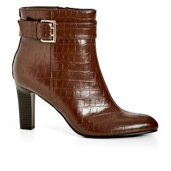 Women's  Wide Fit Tory Ankle Boot - chocolate brown | CITY CHIC