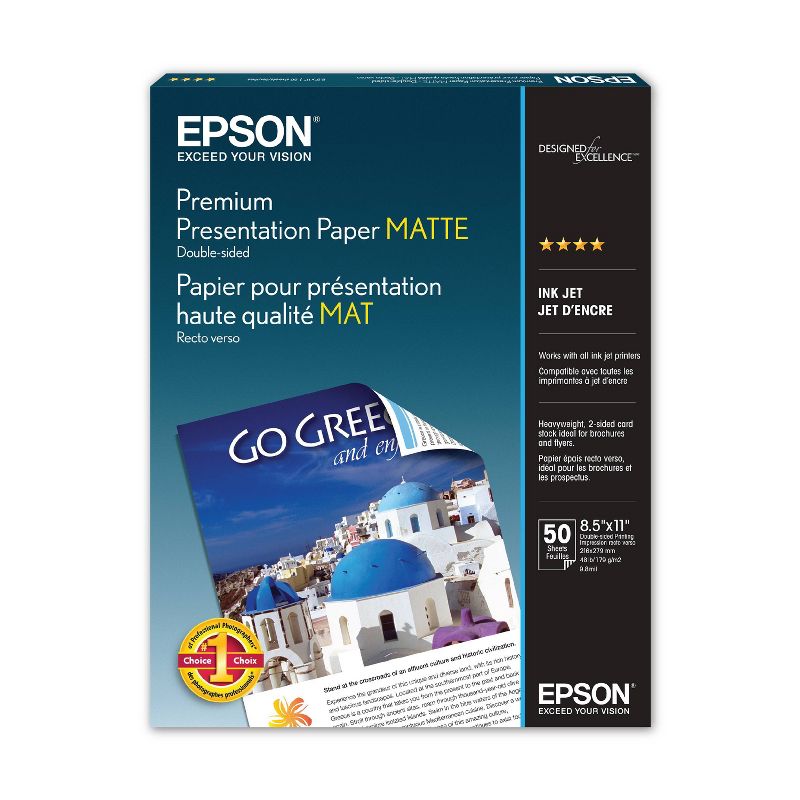 Epson Premium Presentation Paper Matte 8.5 X 11&#34; - 50ct, 3 of 8