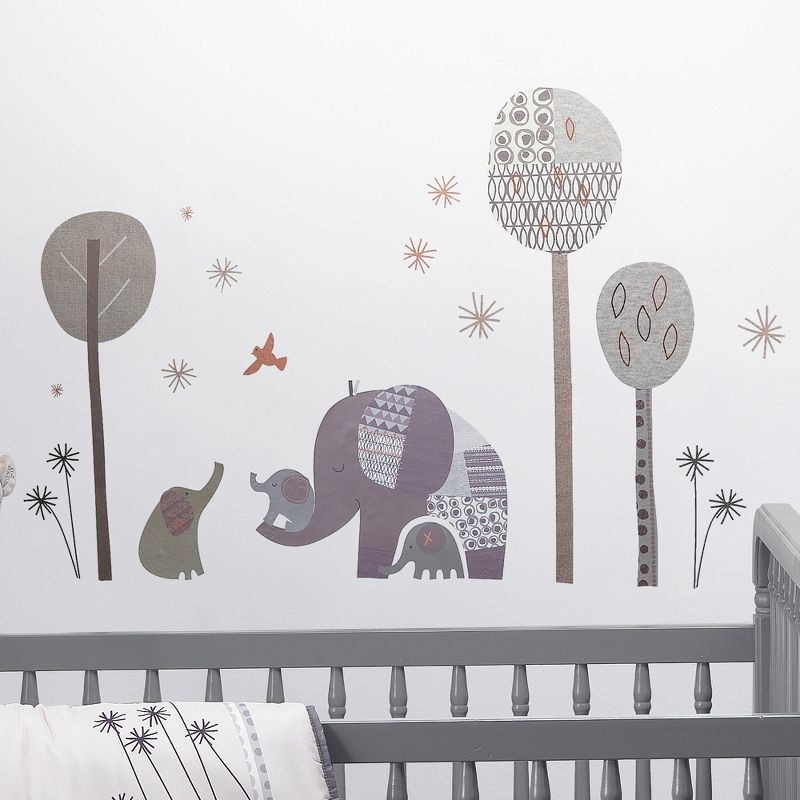 Bedtime Originals Elephant Love Gray Elephants/Trees/Stars Wall Decals/Stickers, 2 of 4