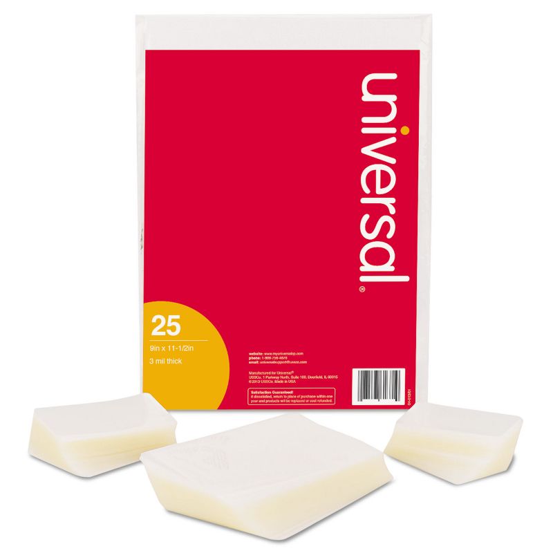 Universal Clear Laminating Pouches 3 mil 9 x 14 1/2 25/Pack 84630, 1 of 7