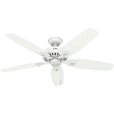 Hunter Fan Company 53240 Builder Elite Traditional 52 Inch Ultra Quiet Indoor Home Ceiling Fan with Pull Chain Control without Lights, White