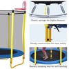 KTMBDW 5.5FT Trampoline for Kids - 65" Outdoor & Indoor Mini Toddler Trampoline with Enclosure, Basketball Hoop and Ball Included for Boys & Girls - 3 of 4