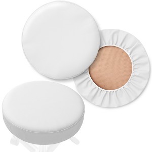 Saloniture 2-Pack Round Stool Seat Cover, Waterproof Slipcover for Swivel Chair or Barstool - 1 of 4