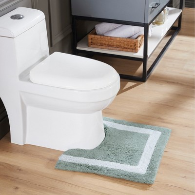 Hotel Bath Rug 100% Premium Cotton Tufted Two Tone Reversible Bathroom Rug, Soft & Water Absorbent, Machine Washable Bath Mat