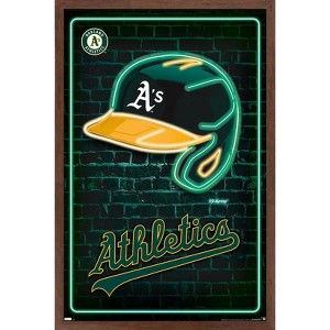 Trends International MLB Oakland Athletics - Neon Helmet 23 Framed Wall Poster Prints - 1 of 4