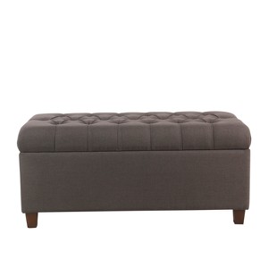 Ainsley Button Tufted Storage Bench Dark Charcoal Gray - Homepop, Grey Gray