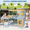 2 in 1 Outdoor Wood Mud Kitchen for Kids, Wooden Play Kitchen w/Picnic Table, Removable Sink & Faucet, Toddler Playset for for Children Ages 3+ - 4 of 4
