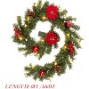 6 Ft Pre-Lit Christmas Garland with Battery Operated LED Lights, Decorated with Pine Cones and Ball Ornaments, Holiday Indoor Outdoor Decor - 3 of 4