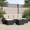 vidaXL Garden Sofa Set Black PE rattan, Powder-coated steel, Tempered glass - 2 of 4