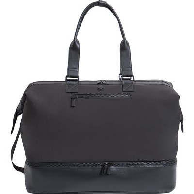 Max Studio Sport Nylon & Faux Leather Drop Bottom Duffel Bag