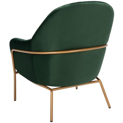 Gray Velvet and Metal Accent Chair, 36"