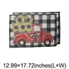 Unique Bargains Christmas Place Mats Sunflower Truck Flax Multicolor 13"x17.7" 2 Pcs - 3 of 4