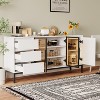 Gulches 48 in White Rectangular Wood Console Table with 3 Drawers 2 Door Storage Compartments Sturdy Hinges - 2 of 4